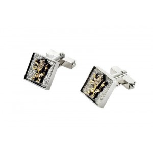 Square Cufflinks in Sterling Silver with Lion of Judah by Rafael Jewelry Cuff Links