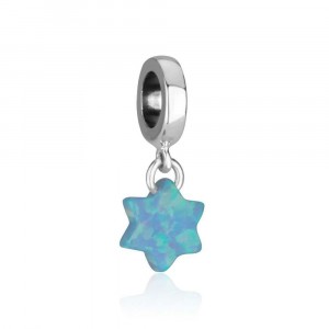 Opal Star of David Charm in Sterling Silver Star of David Collection