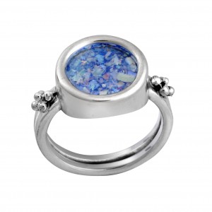 Sterling Silver with Roman Glass by Rafael Jewelry Jewish Rings