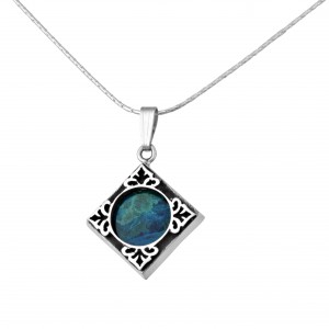 Squared Pendant in Sterling Silver & Eilat Stone by Rafael Jewelry Artists & Brands