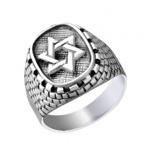 Rafael Jewelry Sterling Silver Ring with Star of David Jewish Rings