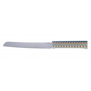 Challah Knife with Colorful Pattern Dorit Judaica