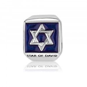 925 Sterling Silver Star of David Charm with a Blue Enamel
 Marina Jewelry