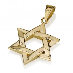 Star of David Pendant 14K Yellow Gold Bar Mitzvah Jewelry