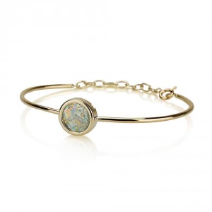14K Yellow Gold and Roman Glass Bracelet by Ben Jewelry Ben Jewelry
