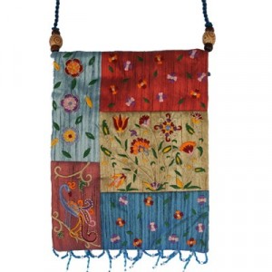 Applique Embroidered Handbag by Yair Emanuel with Flower Design Yair Emanuel