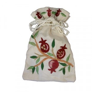 Yair Emanuel Havdalah Spice Bag and Cloves with Pomegranate Design Havdalah Sets and Candles