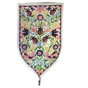 Yair Emanuel White Oriental Shield Tapestry Wall Hanging Jewish Home Decor