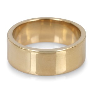 14K Gold Jerusalem-Made Traditional Jewish Flat-Sided Wedding Ring (8 mm) Jewish Wedding