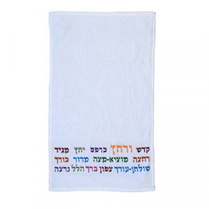 Yair Emanuel Embroidered Passover Netilat Yadayim Towel (Multicolored) Washing Cups