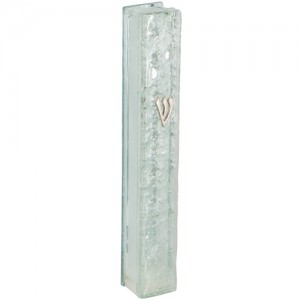 Glass Mezuzah with Broken Glass Case made from Silicon Cork Mezuzahs