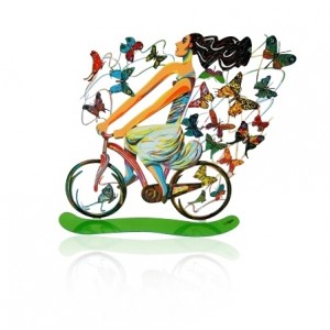 David Gerstein Rider in Euphoria Bike Rider Sculpture Jewish Home Decor