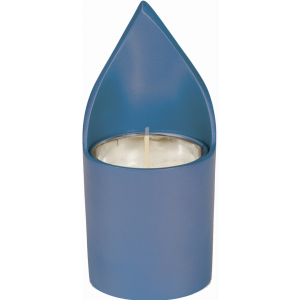Memorial Candle Holder by Yair Emanuel - Blue  Shabbat Candlesticks