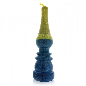 Safed Candles Oil Lamp Havdalah Candle with Blue and Green Sections Havdalah Sets and Candles