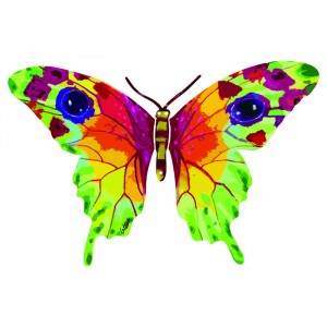 David Gerstein Metal Vered Butterfly Sculpture with Bright Colors Jewish Home Decor