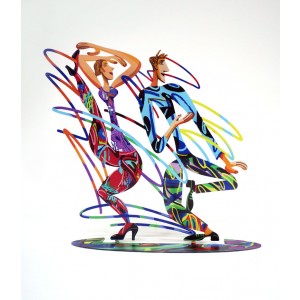David Gerstein Rockers Sculpture in Steel with Dancing Couple David Gerstein