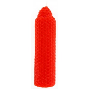 Safed Candle Red Wax Waffle Havdalah Candle with Pillar Design Candles