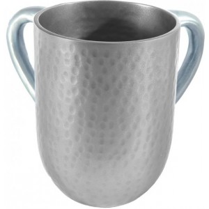 Yair Emanuel Anodized Aluminum Washing Cup with Hammered Pattern Washing Cups