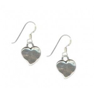 Silver Heart Charm Earrings