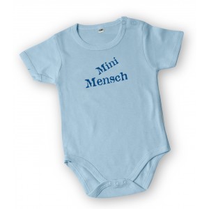 Light Blue Onesie with ‘Mini Mensch’ in English by Barbara Shaw Home & Kitchen
