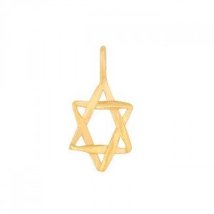 Gold Plated Pendant with Modern Star of David Marina Jewelry