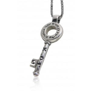 Key Charm Pendant with Jacob's Blessing & the Divine Name of Hashem Jewish Necklaces