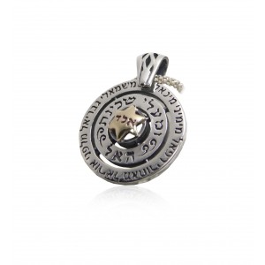 Disc Pendant with Angel Prayer and Hashem's Name Jewish Necklaces