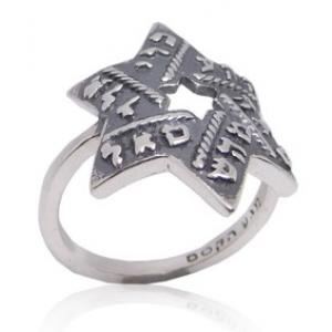 Magen David Ring with Divine Names of
Hashem  Jewish Home Decor