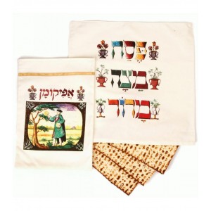 Antique Afikoman & Matza Cover with Illustrations
 Matzah Covers