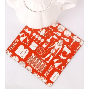 Trivet with Pharaoh Print in Red
 Serving Pieces