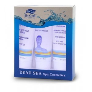 Dead Sea Mud Mask, Hand Cream & Cleanser Set (100ml x 3 items) Dead Sea Cosmetics