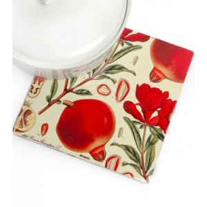 Trivet with Pomegranates & Flowers Design Tableware