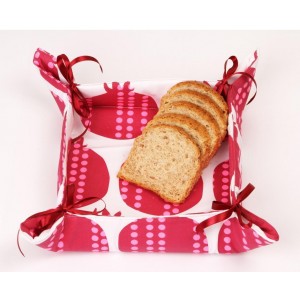 Bread Basket with Ribbons & Pomegranates Design Home & Kitchen