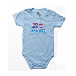 Onesie for Infants in Light Blue with English Text Barbara Shaw