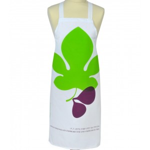 Apron with Fig & Leaf Design in Cotton Home & Kitchen
