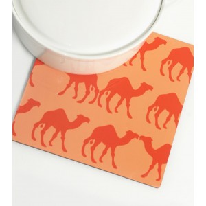 Trivet with Modern Camel Design in Orange and Peach Tableware
