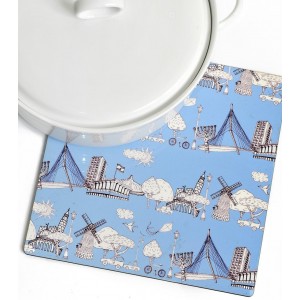 Trivet with Jerusalem Design in Blue and White Tableware