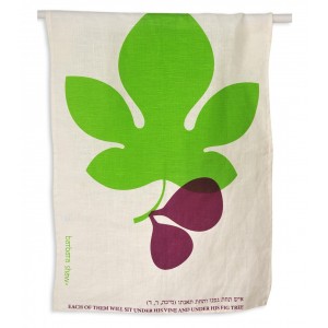 Dish Towel with Fig Leaf Design in Linen Barbara Shaw