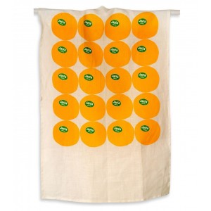 Dish Towel with Jaffa Orange Design in Linen Home & Kitchen