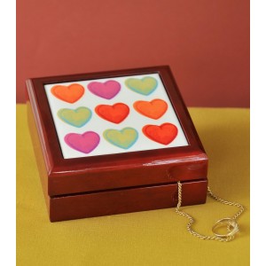 Jewelry Box with Colorful Heart Design Jewelry Boxes