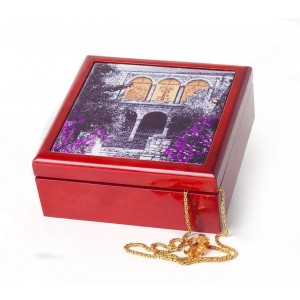 Jewelry Box with Jerusalem House Design in Orange Jewelry Boxes