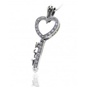 Key Charm Heart Pendant with Divine Name of Hashem 'Ald'  Jewish Jewelry