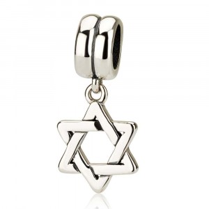 Charm in Sterling Silver with Dangling Star of David Jewish Home Decor