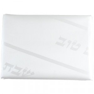 Tablecloth in White with Hebrew Text Medium Jewish Occasions