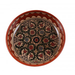 Armenian Ceramic Bowl with Floral Motif Jewish Home Decor