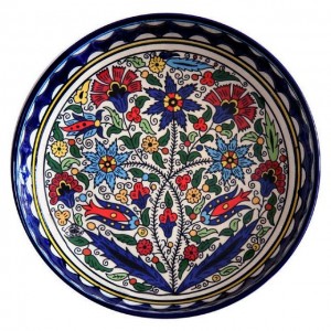 Ceramic Bowl with Flower Bouquet Design by Armenian Ceramics Home & Kitchen