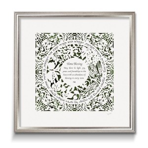 David Fisher Laser-Cut Paper Home Blessing – Seven Species (Variety of Colors) Jewish Home Decor