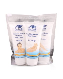 Dead Sea Foot Cream, Hand Cream & Body Lotion Travel Set  Ein Gedi