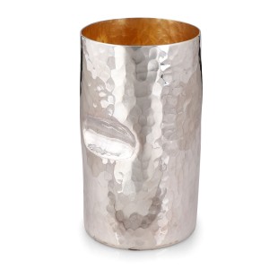 Hammered Sterling Silver Kiddush Cup by Bier Judaica Shabbat