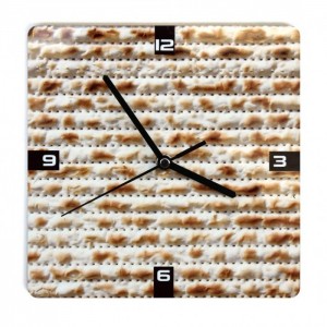 Illustrated Matzah Wooden Clock By Ofek Wertman Jewish Home Decor
